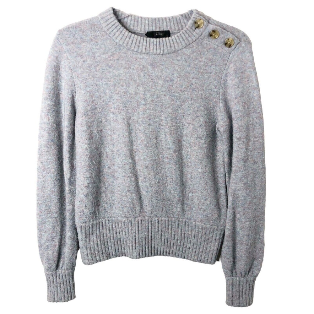 J. Crew NWT Button-Detail Crewneck Sweater Supersoft Yarn Merino Alpaca XXS